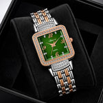 Shunya Premium Luxury Green Square Dial Quartz Analog Watch for Women & Girls