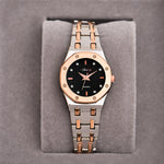 Shunya Black Round Dial Luxury Women's Quartz Analog Watch