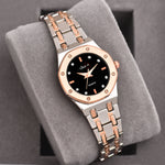 Shunya Black Round Dial Luxury Women's Quartz Analog Watch
