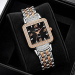 Shunya Black Stainless Steel Wrist Watch for Women, Stylish Belt Ladies Watch