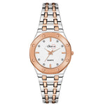 Shunya Premium White Dial Diamond Rose-Gold Analog Watch for Women & Girls