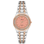 Shunya Elegant Pink & Rose Gold Dial Diamond Studded Analog Watch for Women