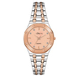 Shunya Luxury Peach Dial Diamond Studded Fashion Wrist Watch for Ladies