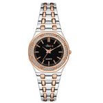 Shunya Diamond Studded Black Dial, Rose Gold & Silver Luxury Women's Watch