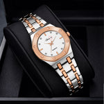 Shunya Premium White Dial Diamond Rose-Gold Analog Watch for Women & Girls